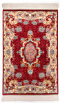 Qom Silk Persian Rug Red 90 x 60 cm