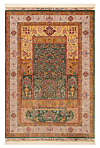 Qom Silk Persian Rug Green 300 x 200 cm