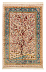 Qom Silk Persian Rug Beige-Cream 225 x 150 cm