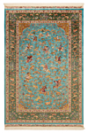 Qom Silk Persian Rug Blue 300 x 200 cm