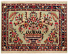 Hamedan Persian Rug Green 78 x 57 cm