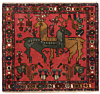 Hamedan Persian Rug Red 74 x 67 cm