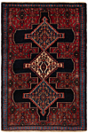 Senneh Persian Rug Black 102 x 66 cm