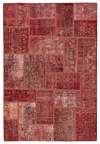 Patchwork Rug Red 158 x 104 cm