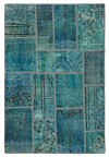 Patchwork Rug Turquoise 131 x 78 cm