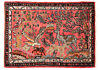 Hamedan Persian Rug Red 102 x 74 cm