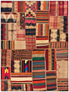 kilim patchwork Multicolor 211 x 157 cm