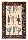 Gabbeh Loribaft Persian Rug Beige-Cream 207 x 143 cm