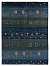 Loribaft Indian Rug Night Blue 233 x 175 cm