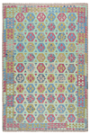 Kilim Afghan Turquoise 306 x 206 cm