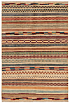 Kilim Relief Afghan Rug Beige-Cream 146 x 100 cm