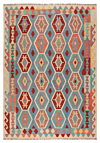 Kilim afghan Blue 293 x 206 cm