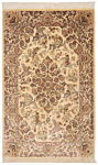 Qom Silk Persian Rug Beige-Cream 154 x 97 cm