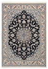 Moud With Silk Persian Rug Black 204 x 147 cm