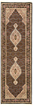 Tabriz Indian Rug Black 255 x 78 cm