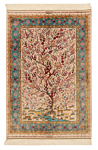 Qom Silk Persian Rug Beige-Cream 150 x 100 cm