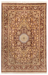 Qom Pure Silk Persian Rug Brown 222 x 148 cm