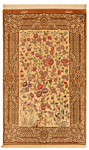 Qom Silk Hadi Persian Rug Beige-Cream 128 x 80 cm