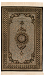 Qom Silk Mousavi Persian Rug Gray 154 x 100 cm
