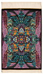 Qom Silk Talakob Persian Rug Turquoise 92 x 62 cm
