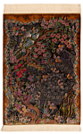 Qom Silk Kaffashzadeh Persian Rug Black 120 x 84 cm