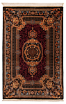 Qom Pure Silk Persian Rug Orange 156 x 103 cm