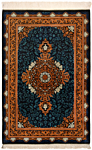 Qom Pure Silk Persian Rug Turquoise 154 x 102 cm