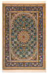 Isfahan Shahshahani Persian Rug Turquoise 319 x 205 cm