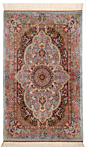 Qom Silk Rezwani Persian Rug Gray 125 x 78 cm