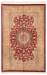 Qom Silk Erami Persian Rug Red 240 x 160 cm
