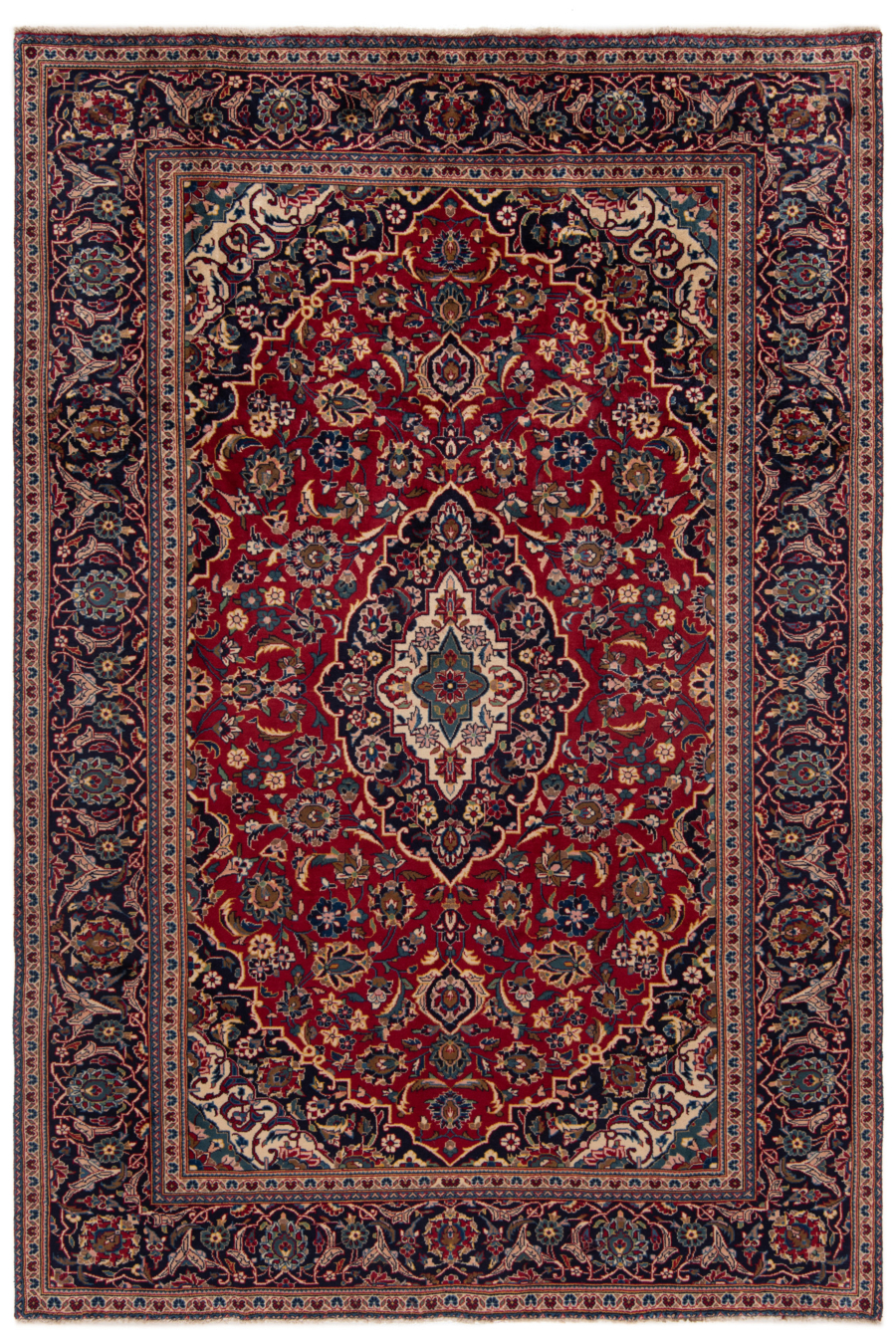 Kashan persisk tæppe rød 289 195 cm