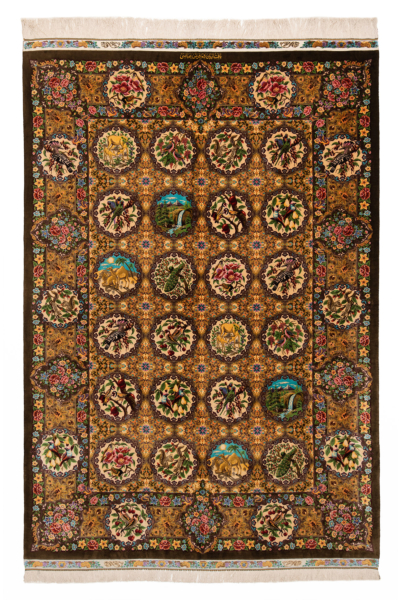 Ghom Perserteppich aus reiner Seide