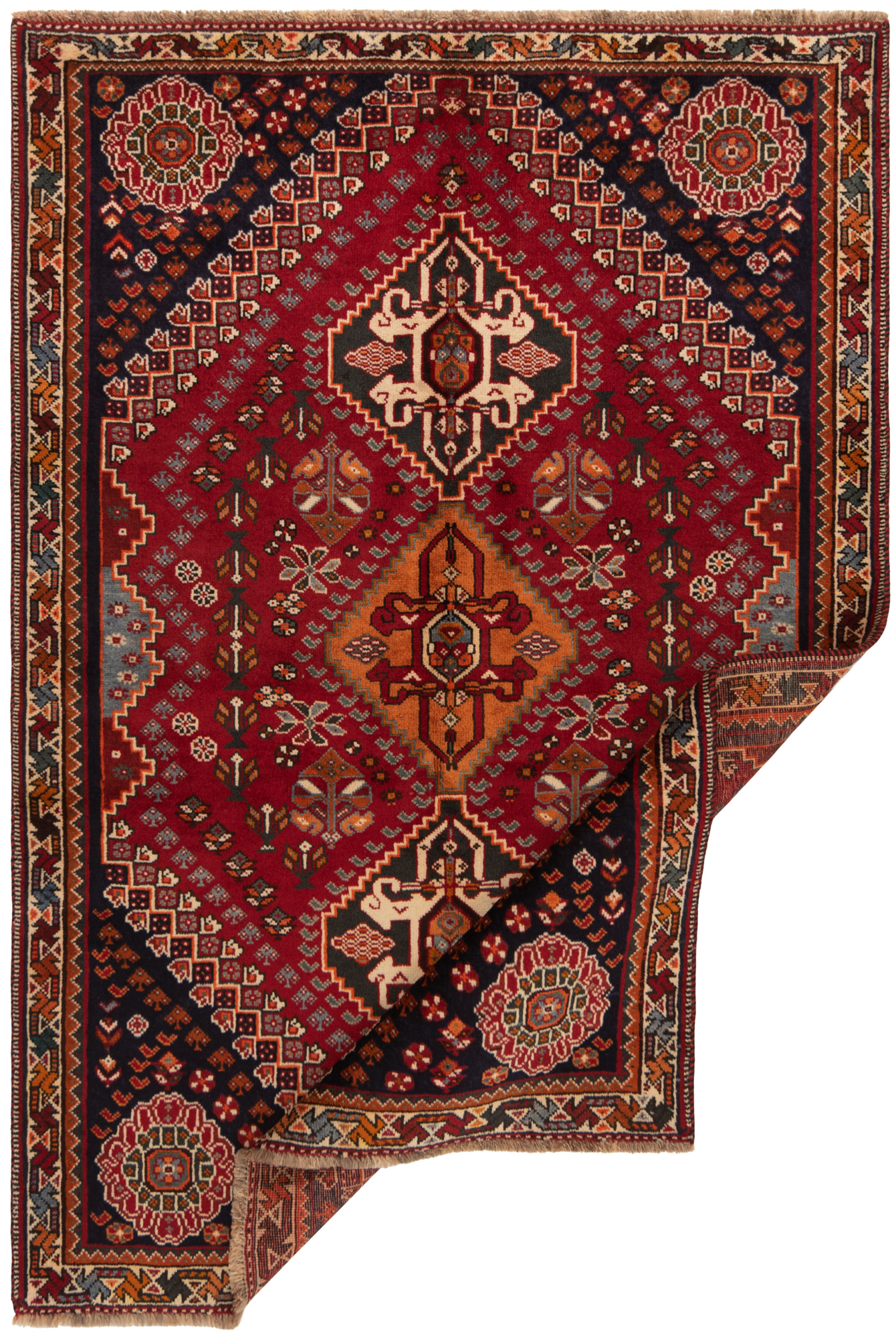 Shiraz Ghashghai Persian Rug Red 173 x 118 cm