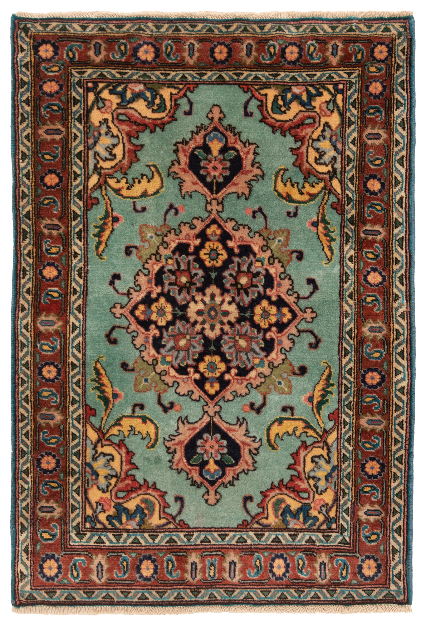 Tabriz Persian Rug Turquoise 80 x 54 cm