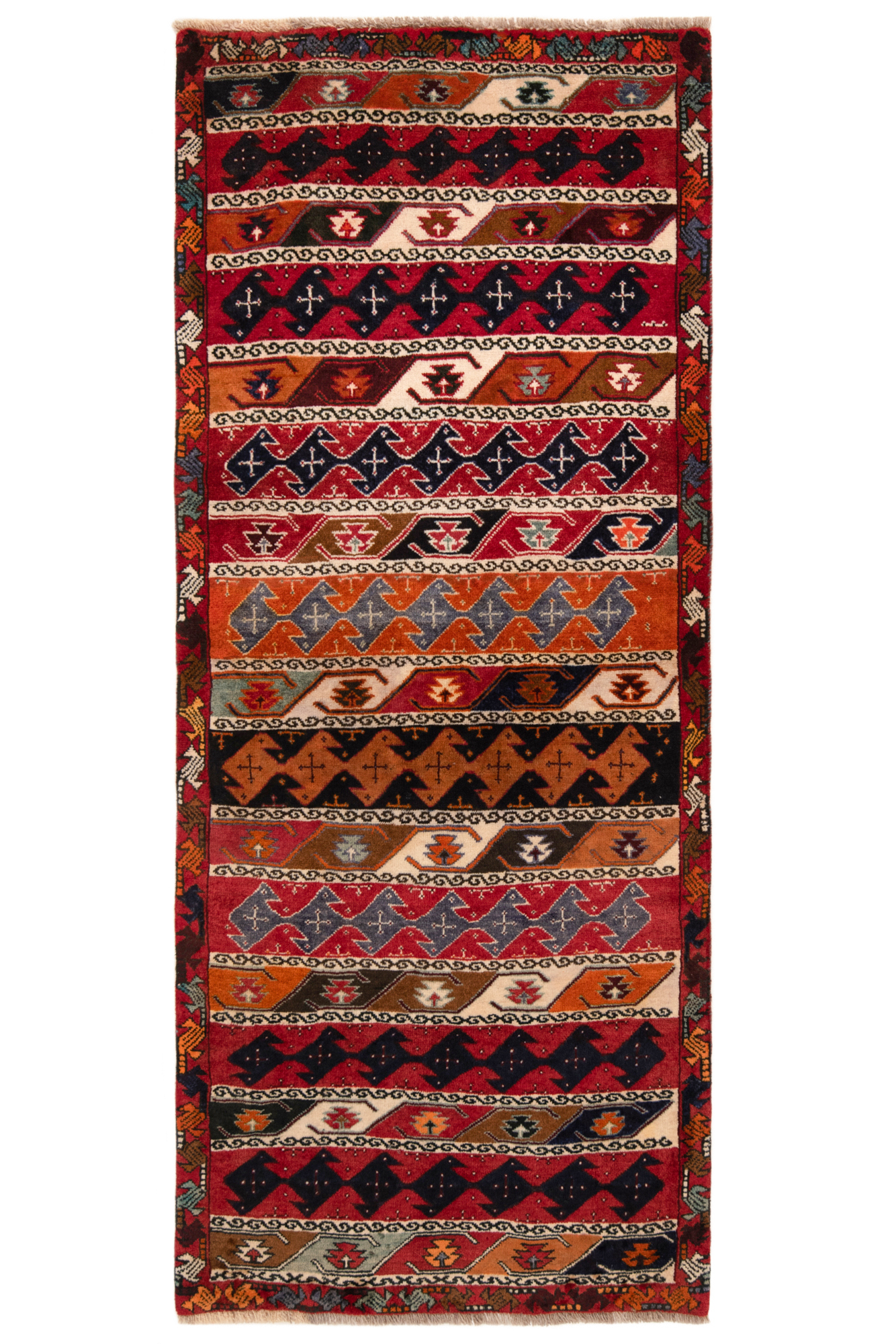 Shiraz Qashqai Persian Rug Red 188 x 78 cm