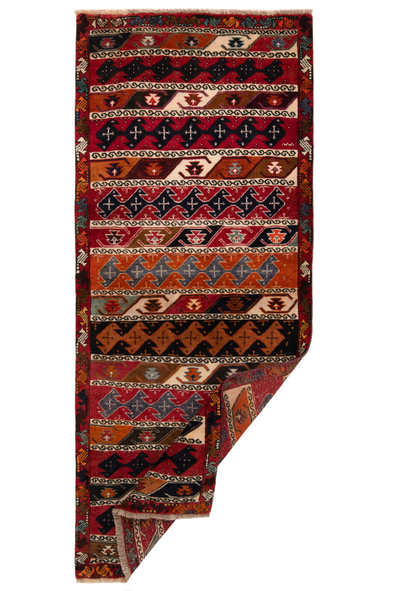 Shiraz Qashqai Persian Rug Red 188 x 78 cm