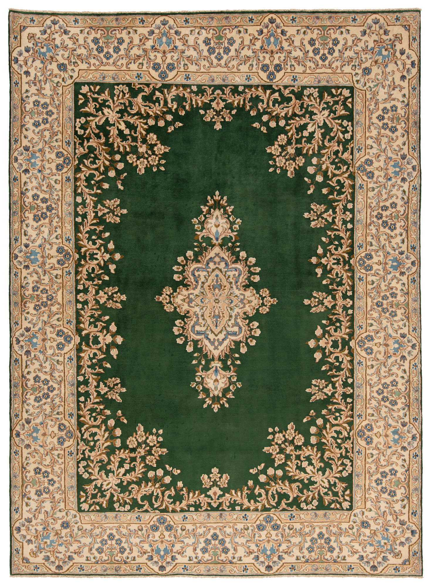 Kerman Persian Rug Green 333 x 245 cm