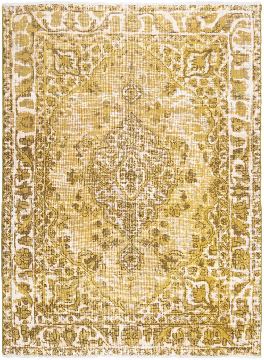 Vintage Rug Yellow 198 x 137 cm
