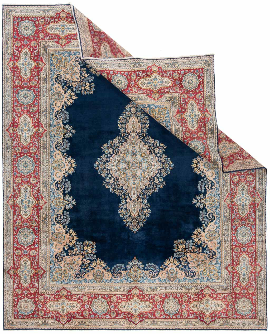 ラグ・カーペット persian kirman rug Kerman Persian Rug Night Blue 367 x 295 cm