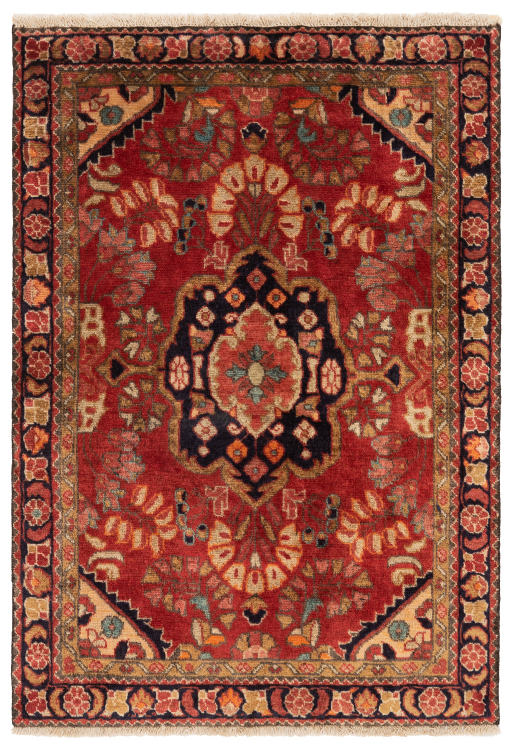 Hamedan Persian Rug Red 147 x 105 cm