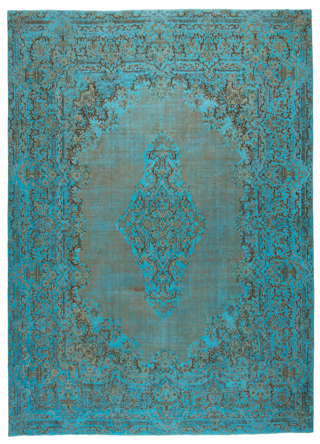 Vintage Relief Rug Turquoise 415 x 300 cm