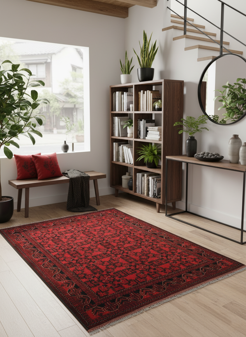 Khal Mohammadi Afghan Rug Red 230 x 172 cm