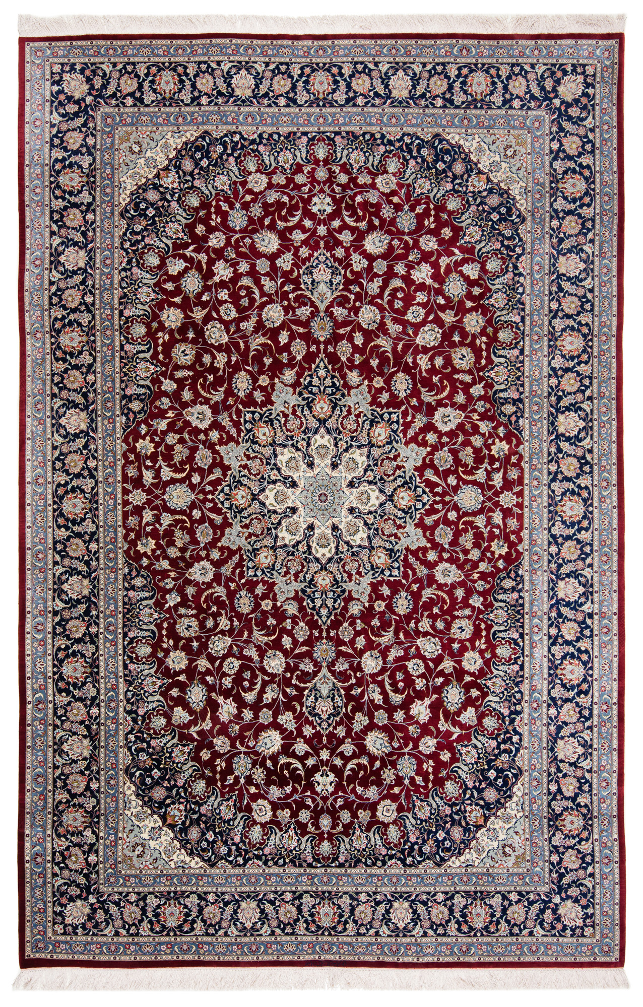 Måne sukker skrue Kashan Silk Moradi persisk tæppe rød 306 x 197 cm