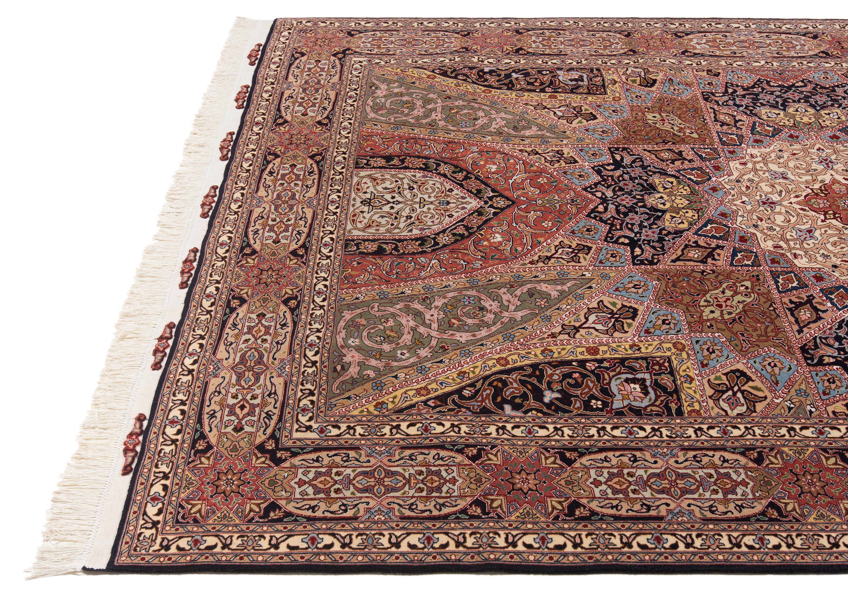 Tappeto Persiano Tabriz 50Raj Beige-Crema 305 x 205 cm