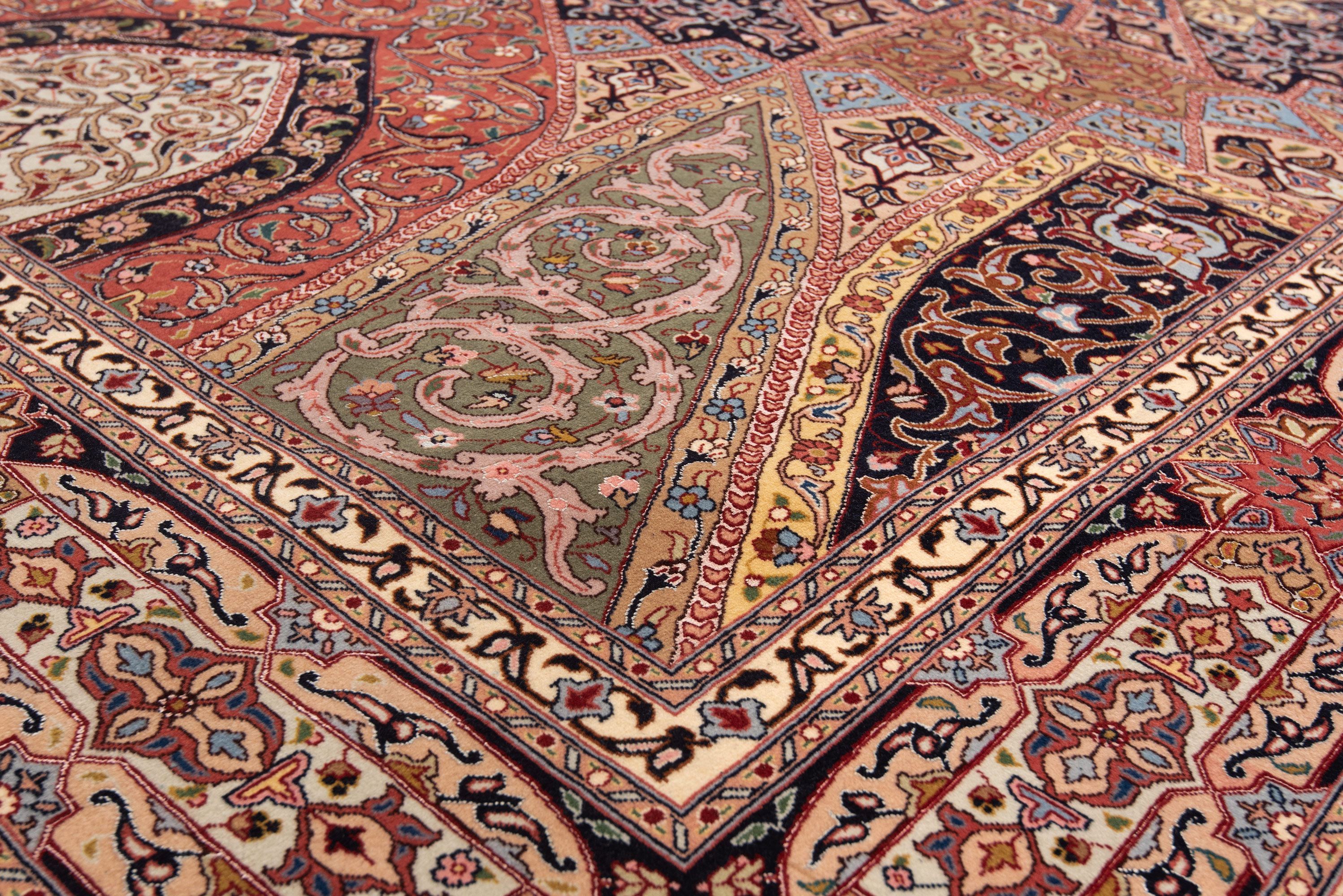 Tappeto Persiano Tabriz 50Raj Beige-Crema 305 x 205 cm