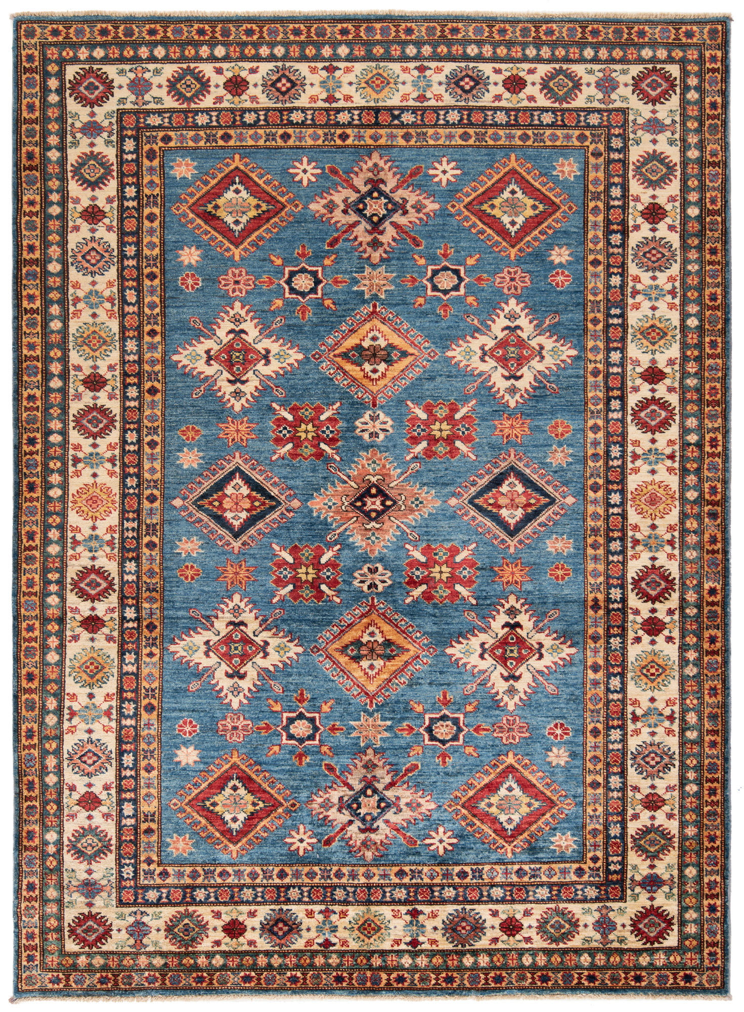 Tappeto Kazak Fine Blu 212 x 156 cm