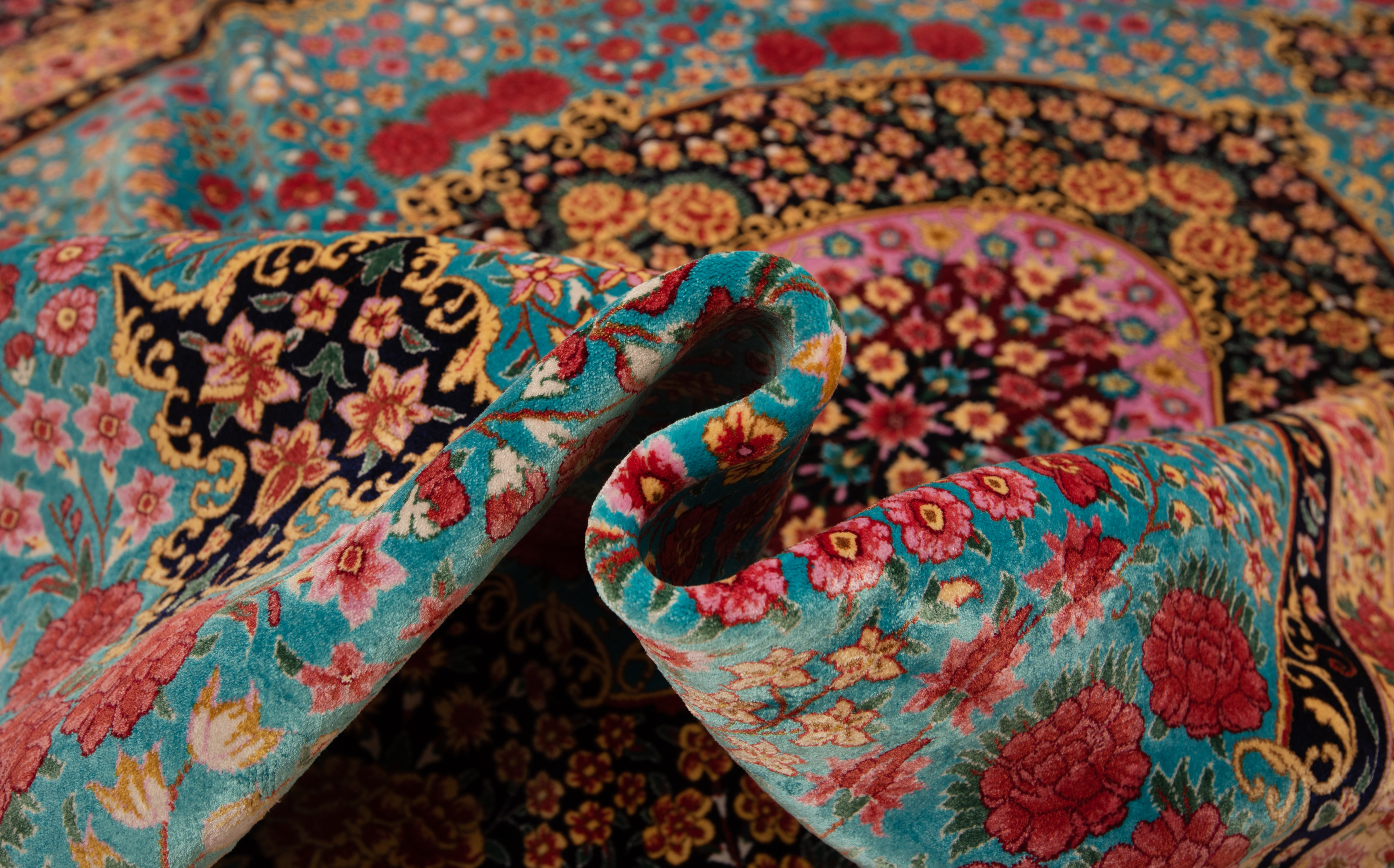 Alfombras clásicas de seda estilo persa, 6 'x 9', a la venta