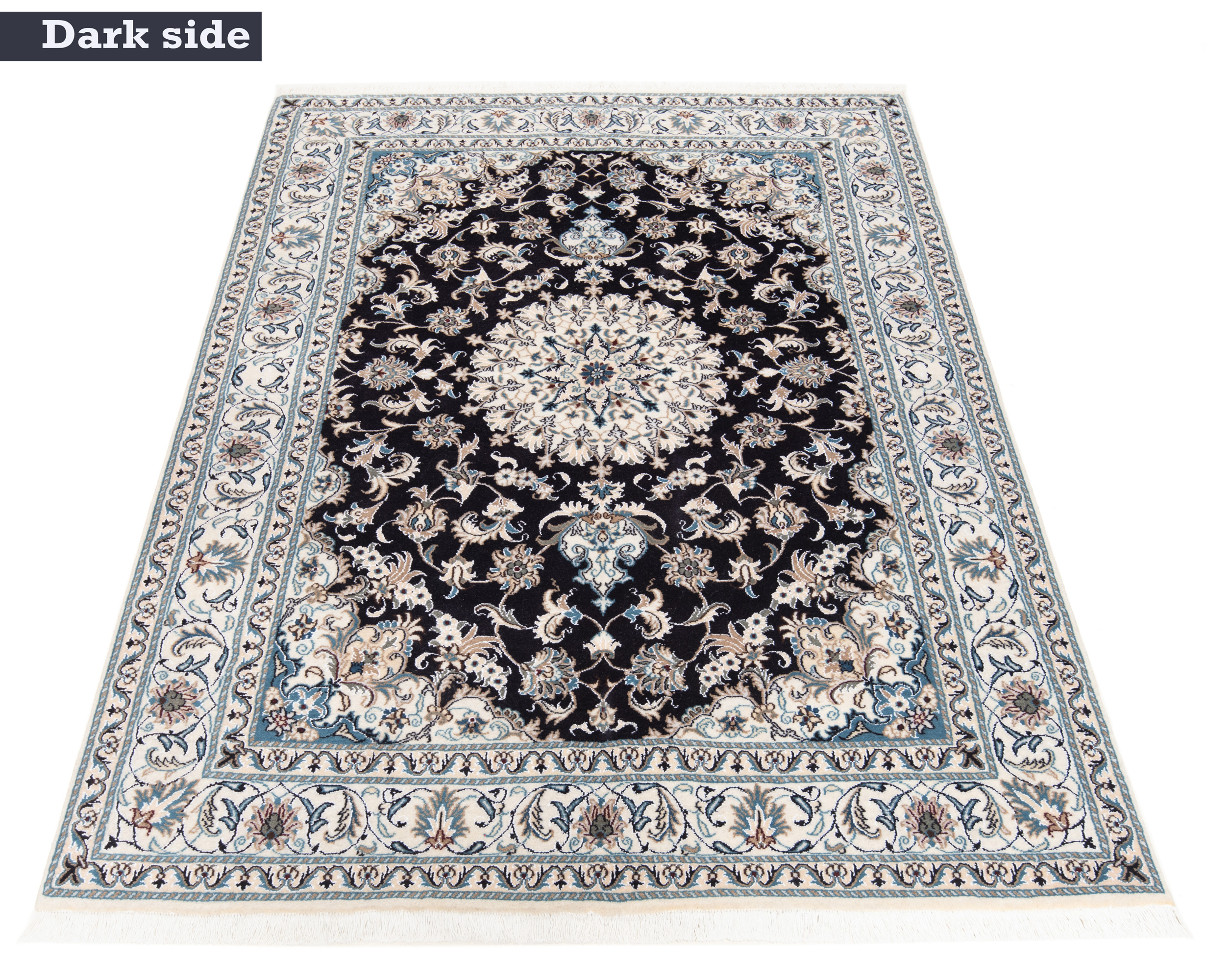 Nain Persian Rug Night Blue 243 x 163 cm